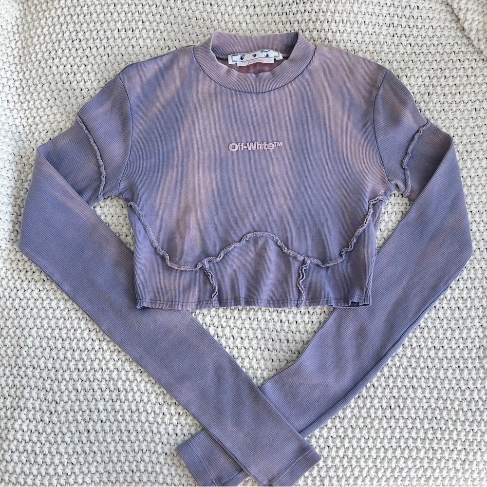 Off-white logo crop long sleeve shirt